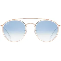 Ray-Ban Round Double Bridge RB3614N 90683F 51-22 transparent bronze-copper/light blue gradient