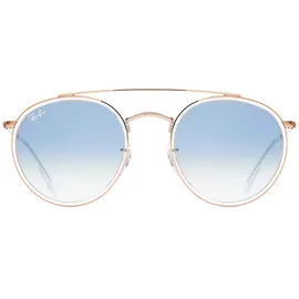 Ray-Ban Round Double Bridge RB3614N 90683F 51-22 transparent bronze-copper/light blue gradient
