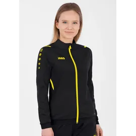 Jako Damen Polyesterjacke Challenge, Schwarz/Citro, 36