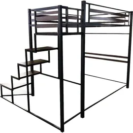 Habitat et Jardin Hochbett Lena 140 x 200 cm Metall schwarz walnussbraun