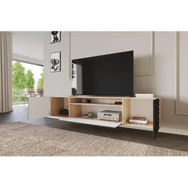 altdecor VIRA Lowboard 200 cm x 40 cm x 41 cm Schwarz Holz