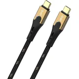 Oehlbach USB-Kabel USB 3.2 Gen2 (USB 3.1 Gen2) USB-C® Stecker, USB-C® Stecker 2.00 m Schwarz/Gold D