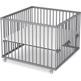 Laufgitter 100x100 cm - grau - Laufstall für Babys - Premium Kollektion