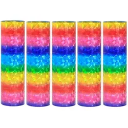 5 Glitzer Luftschlangen bunt holografisch