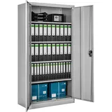Tectake Aktenschrank Stahl 180 x 90 x 40 cm grau abschließbar