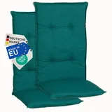 NYVI Hochlehnerauflage Hochlehner Auflagen 2er Set Barcelona - Gartenstuhlauflagen 118x50cm, (2 St), Stuhlauflage, Sitzauflage mit Halteband, UV-fest grün