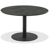 Natur24 Gartentisch Gartentisch Bistrox 70 rund Tischplatte HPL Graphit Stahl Anthrazit