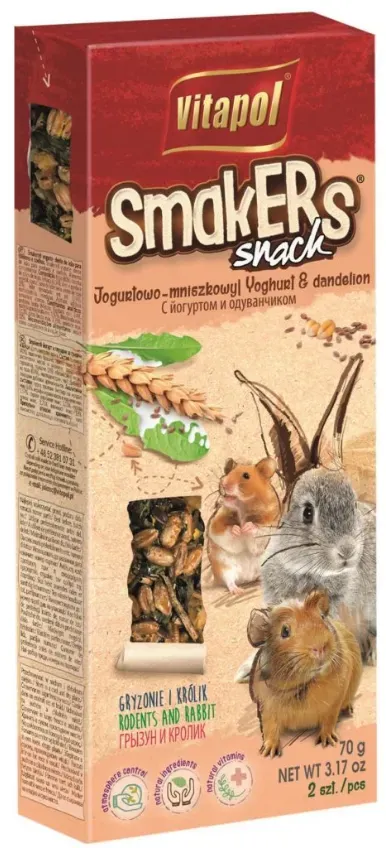 VITAPOL Sticks für Nagetiere "Smakers" Joghurt-Löwenzahn 2 Stk. (Rabatt für Stammkunden 3%)