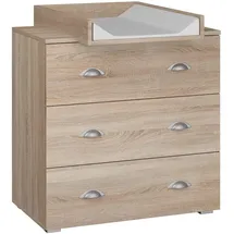 BIM Furniture Kommode Mia 80 cm, mit Wickelunterlage Sonoma Eiche