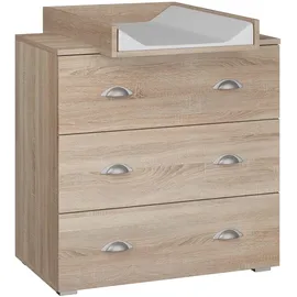 BIM Furniture Kommode Mia 80 cm, mit Wickelunterlage Sonoma Eiche