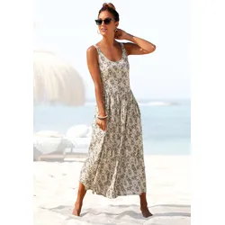 Midikleid, mit Blümchenprint, luftiges Sommerkleid, Strandkleid, Gr. 36 - N-Gr, beige-bedruckt, , 65768824-36 N-Gr