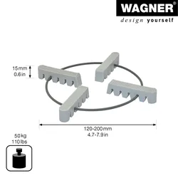 WAGNER Pflanzenträger für Treppen TOF-TRÄGER 120 x 120 x 20 mm, gegen Staunässe, Tragkraft 50 kg - 20080011