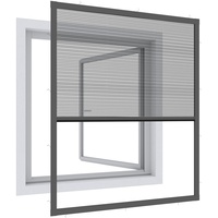 WINDHAGER Expert Plissee Fenster Ultra Flat, Insektenschutz für Fenster, Fliegengitter, Mosquitoschutz, Selbstbausatz 100 x 120 cm,
