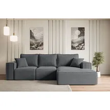 altdecor Ecksofa Cord 2-Sitzer Dunkelgrau
