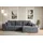 altdecor Ecksofa Cord 2-Sitzer Dunkelgrau