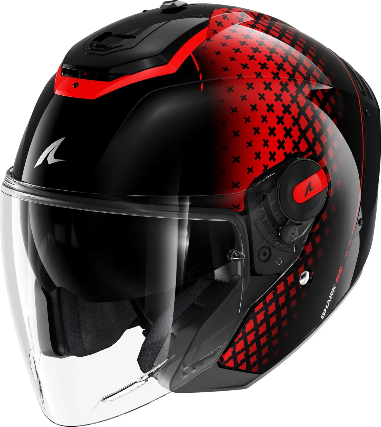 Shark RS Jet Stride, casque à réaction - Noir/Rouge - S