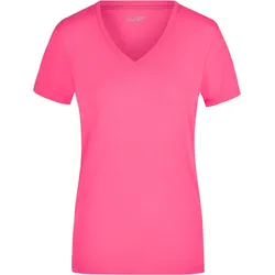 Damen Elastic V-Shirt - Farbe pink - Größe M