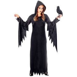 Widmann S.r.l. Hexen-Kostüm Dunkle Königin Kinderkostüm, Schwarz – Halloween schwarz 128