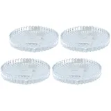 Dekohelden24 Kerzenteller 4er Set Glas klar