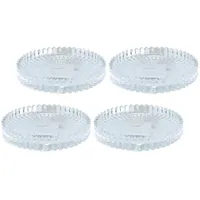 Dekohelden24 Kerzenteller 4er Set Glas klar