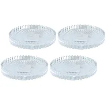 Dekohelden24 Kerzenteller 4er Set Glas klar