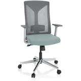 HJH Office Bürostuhl HALIFAX Stoff/Netzstoff Mint Drehstuhl ergonomisch, Lordosenstütze verstellbar, Netzrücken