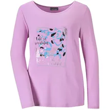 GOLDNER Shirt mit Glitzerprint, Rundhals in flieder gemustert), | Gr.: 40