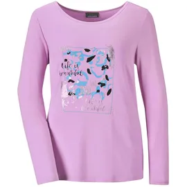 GOLDNER Shirt mit Glitzerprint, Rundhals in flieder gemustert), | Gr.: 40