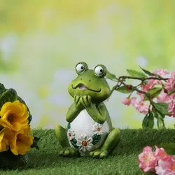 Garteinfigur Frosch Rosie Dekofigur Tierfigur für Beet Gartendeko 16cm