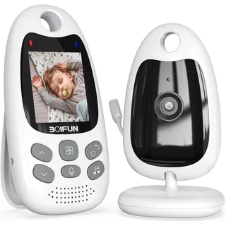 BOIFUN Babyphone mit Kamera Tragbares Vox-Funktion Temperatursensor Nachtsicht-Video-Babyfon 2,4 Ghz, Boifun Intelligentes Standby Baby monitor Gegensprechanlage Schlaflieder Lange Akkulaufzeit, 720p
