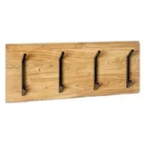 Haku-Möbel HAKU Möbel Wandgarderobe 52975 akazie Holz 4 Haken 90,0 x 36,0 cm