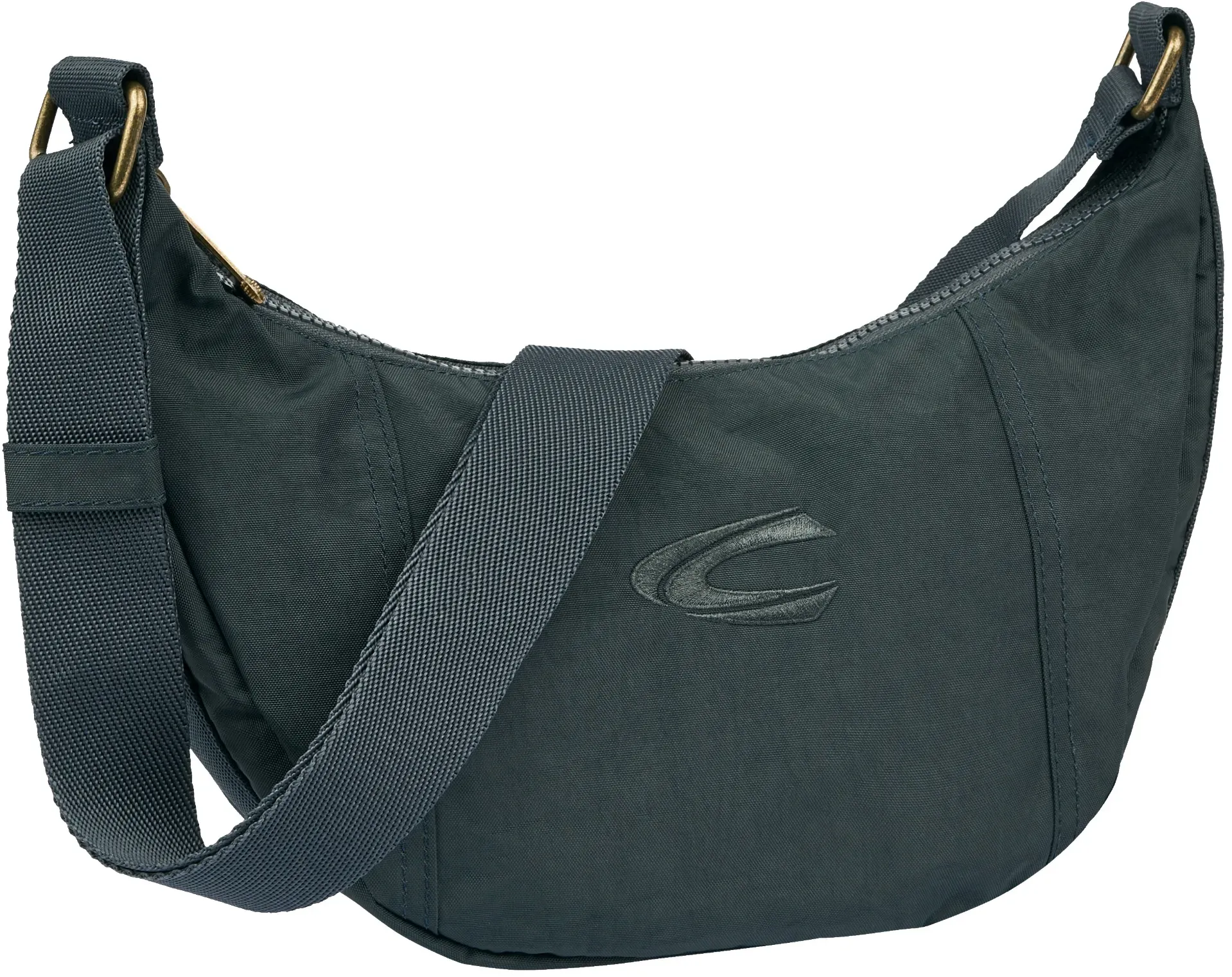 Handtasche CAMEL ACTIVE "Journey", Damen, Gr. B/H/T: 32cm x 16cm x 10cm, blau (dunkelblau), Nylon, aufgeraut, clean, unifarben, bestickt, Taschen, vielseitiger Begleiter aus robustem Nylon und mit leichtem Gewicht