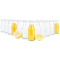 MamboCat Karaffe 12er Set Weithalsflasche Karaffe 150 ml + To 43 Deckel weiß weiß