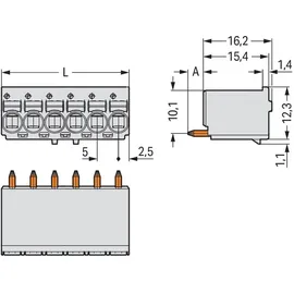 WAGO GmbH &amp; Co. KG 1-Leiter-THR-Federleiste 2092-1182/200-000