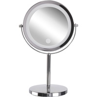 Beliani Kosmetikspiegel, silber mit LED-Beleuchtung ø 20 cm VERDUN