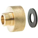 tecuro Red.-verlängerung Außengewinde G 3/8 X Innengewinde Rp 3/4, Zyl. Ms-blank Cw617n