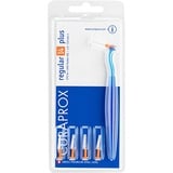 Curaprox Interdentalbürsten CPS 14 regular plus, orange, konisch, 1.5 mm Durchmesser, 5 mm Wirksamkeit, Set mit 5 Zahnzwischenraum-Bürsten CPS regular 14 und Halter UHS 451