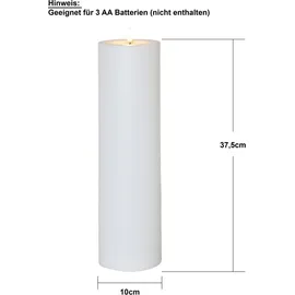 Star Trading Flamme Rak LED Kerze 38 cm weiß
