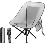 Wiltec Campingstuhl faltbar Grau/Schwarz