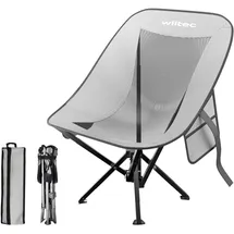 Wiltec Campingstuhl faltbar Grau/Schwarz