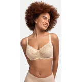 DORINA Bügel-BH "Philippa", Damen, Gr. 85, Cup D, beige, Spitze, Obermaterial: 38% Polyamid, 34% Polyester, 22% Baumwolle, 6% sonstige Fasern, unifarben, bequem, BHs Bügel-BH, mit Satinschleife, elastische Spitze, glänzende Träger