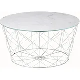 SalesFever Couchtisch mit Metallkorb Ø 80 cm