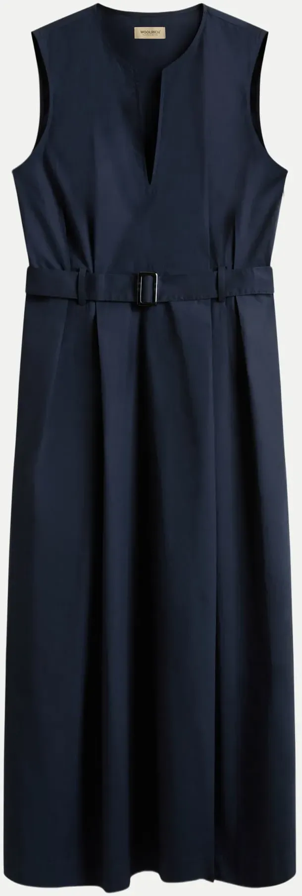 Langes Kleid mit Gürtel Blau L