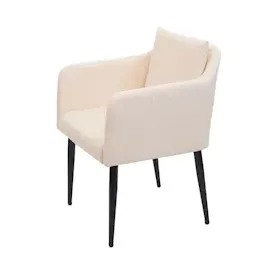 Mendler Esszimmerstuhl HWC-H93, Küchenstuhl Lehnstuhl Stuhl Kunstleder creme-beige