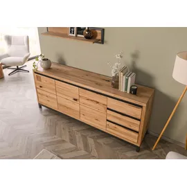 MASSIVMOEBEL24.DE Sideboard 210 x 85 x 45 cm Schwarz