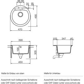 Schock Manhattan R-100 Einbau onyx + Excenterbetätigung