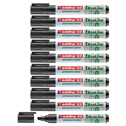 edding 22 EcoLine Permanentmarker schwarz 1,0 - 5,0 mm, 10 St.