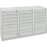 Stumpf Schubladenschrank Serie T-100/35-3, 18 Schubladen lichtgrau (12x100, 6x200mm)
