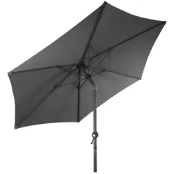 Lex XL Alu Sonnenschirm Ø 2,5 m Kurbelschirm Garten Balkon Terrasse knickbar steingrau : Steingrau