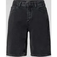 Regular Fit Jeansshorts aus reiner Baumwolle Modell 'THALINAA', Dunkelgrau, 29